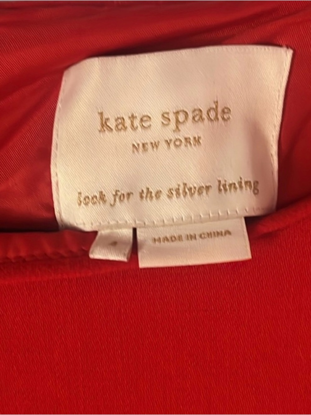 Kate Spade Luna Red Ruffle-Sleeve Dress - Size 4 - Picture 4 of 4